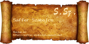 Saffer Szabolcs névjegykártya