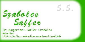 szabolcs saffer business card
